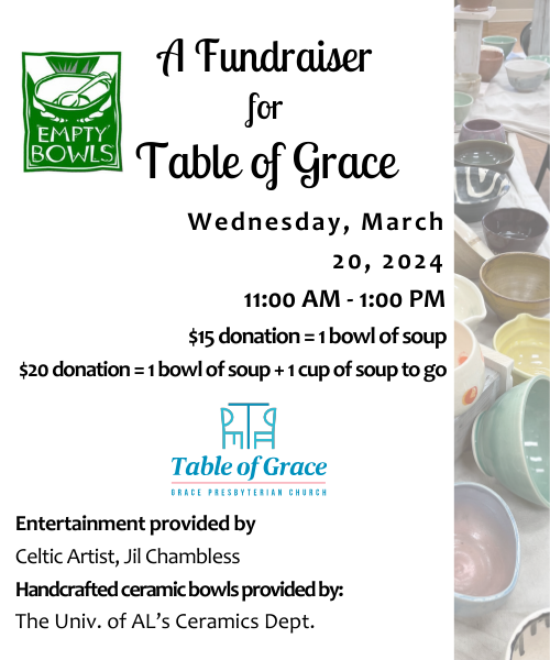 Empty Bowls Fundraiser for Table of Grace